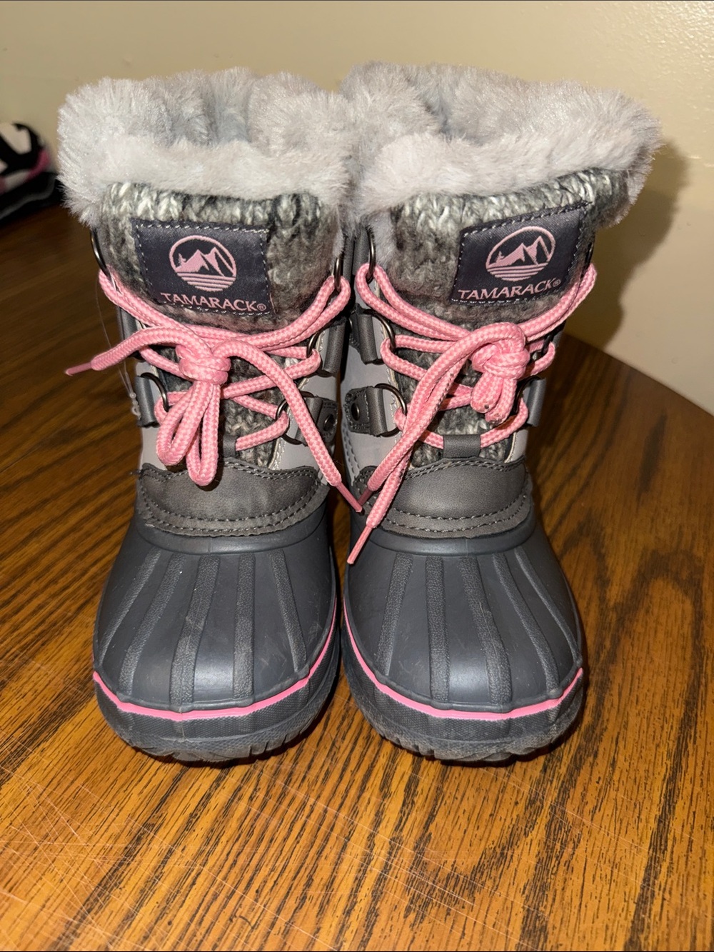Tamarack Girls' Gray and Pink Insulated Snow Boots